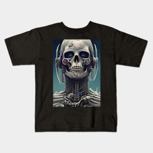 Skeleton Astronaut | Space Skull | Dystopian Art | Skull Astronaut Artwork | Fantasy Astronaut Skull Kids T-Shirt